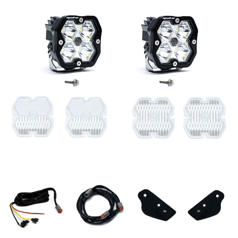 Ford Bronco Lights - A-Pillar - Baja Designs - Squadron Sport 2.0 A-Pillar Kit UP (Spot) - Clear - `21-`25